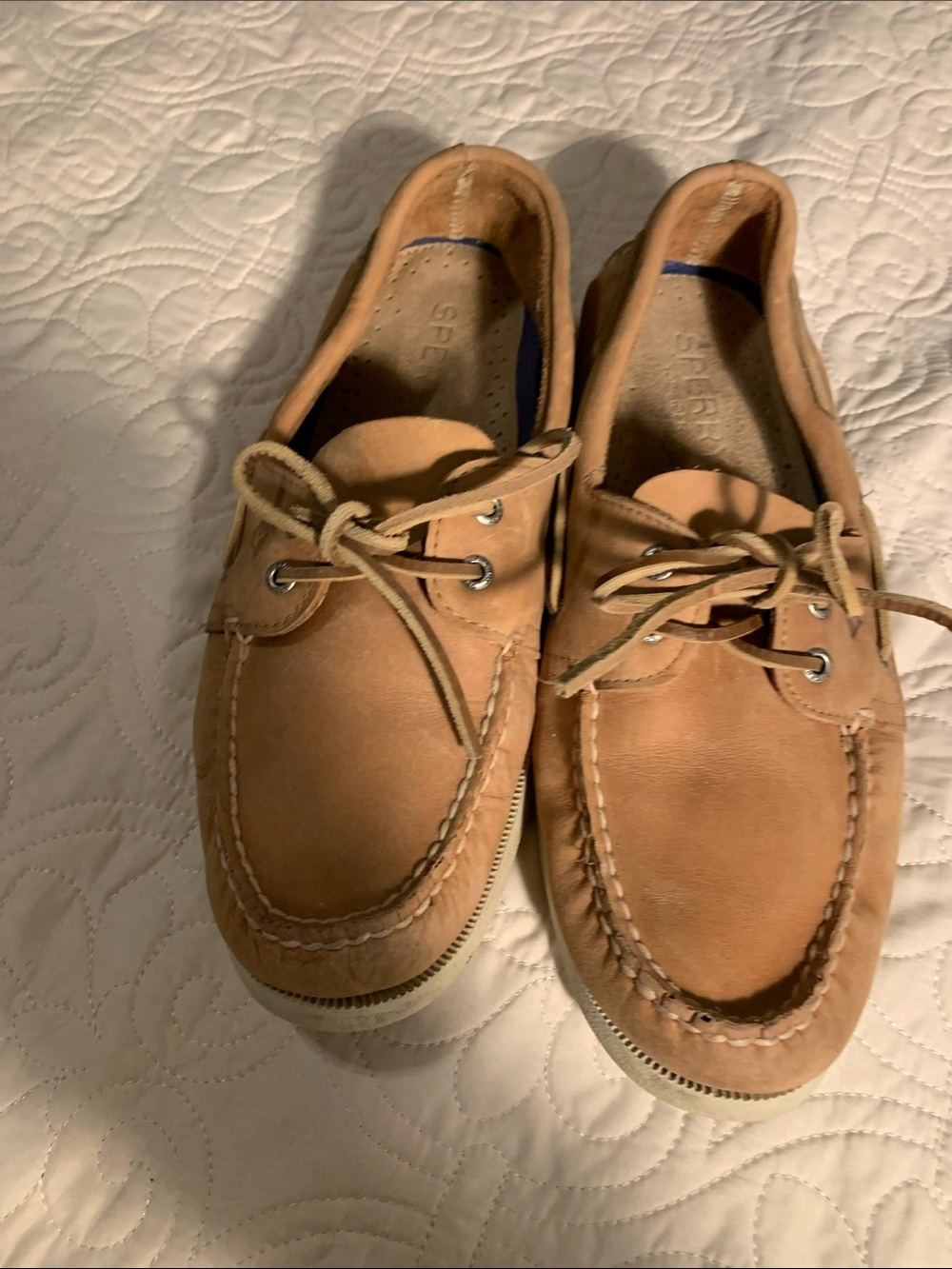 Men's Sperry Tan Leather Boat Shoes size 11.5